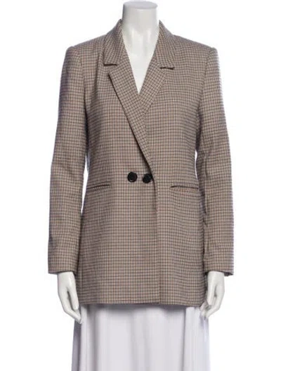 Pre-owned Anine Bing Houndstooth Print Blazer In Neutral