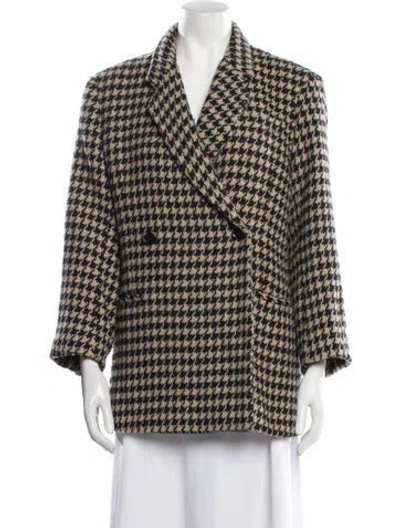 Pre-owned Anine Bing Houndstooth Print Blazer In Neutral
