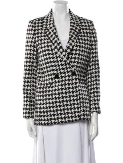 Pre-owned Anine Bing Houndstooth Print Blazer In Neutral
