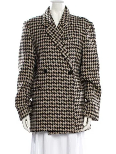 Pre-owned Anine Bing Houndstooth Print Blazer In Neutral