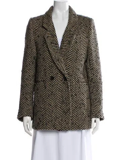 Pre-owned Anine Bing Houndstooth Print Blazer In Neutral