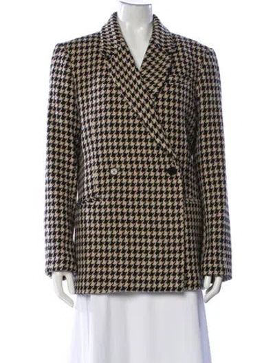 Pre-owned Anine Bing Houndstooth Print Blazer In Neutral