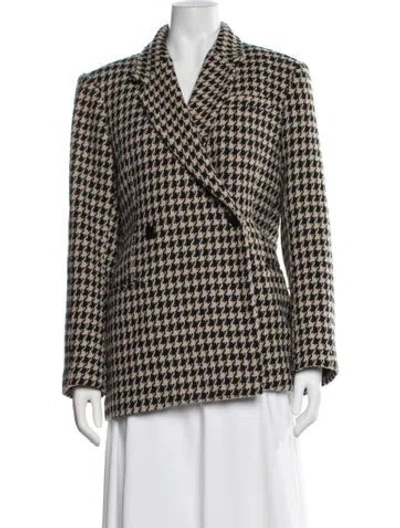 Pre-owned Anine Bing Houndstooth Print Blazer In Neutral