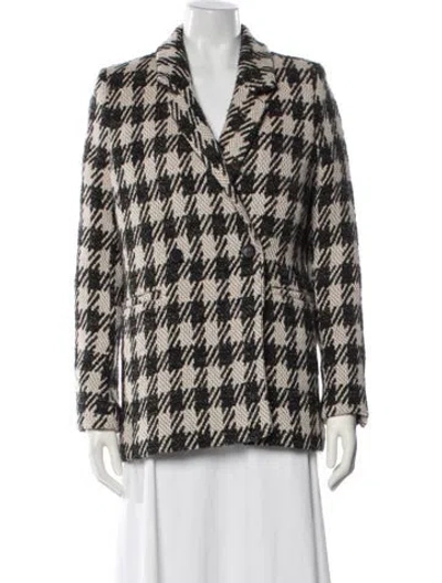 Pre-owned Anine Bing Houndstooth Print Blazer In Neutral