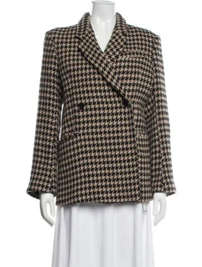 Pre-owned Anine Bing Houndstooth Print Blazer In Neutral