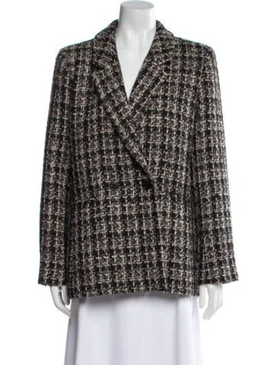 Pre-owned Anine Bing Houndstooth Print Blazer W/ Tags In Black