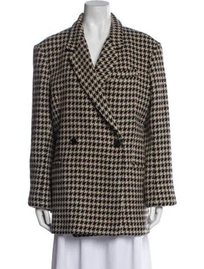 Pre-owned Anine Bing Houndstooth Print Coat In Multi
