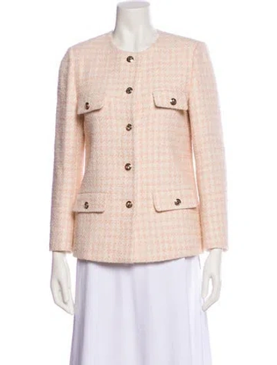 Pre-owned Anine Bing Houndstooth Print Coat In Neutral