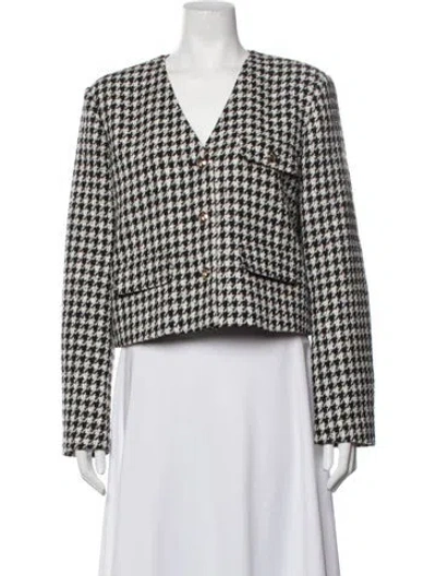 Pre-owned Anine Bing Houndstooth Print Jacket In Multicolor