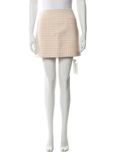 Pre-owned Anine Bing Houndstooth Print Mini Skirt In Neutral