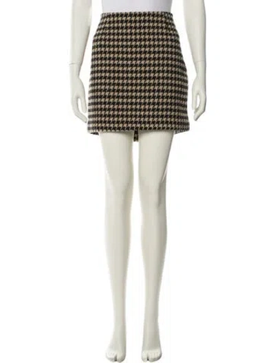 Pre-owned Anine Bing Houndstooth Print Mini Skirt In Neutral