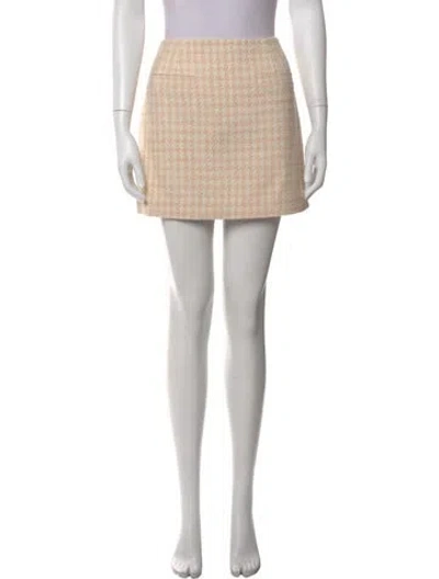 Pre-owned Anine Bing Houndstooth Print Mini Skirt In Neutral