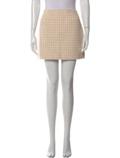 Pre-owned Anine Bing Houndstooth Print Mini Skirt W/ Tags In Neutral