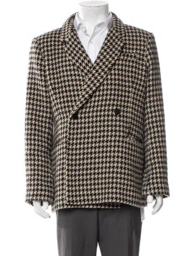 Pre-owned Anine Bing Houndstooth Print Peacoat In Neutral