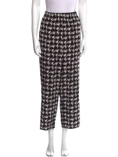 Pre-owned Anine Bing Houndstooth Print Wide Leg Pants In Multi