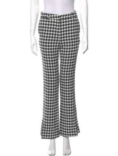 Pre-owned Anine Bing Houndstooth Print Wide Leg Pants In Multi