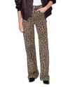 Anine Bing Hugh High Rise Jeans In Leopard In Brown