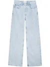 Anine Bing Hugh High-rise Wide-leg Jeans In Blue