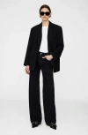 Anine Bing Hugh Logo Patch Wide-leg Jeans In Black