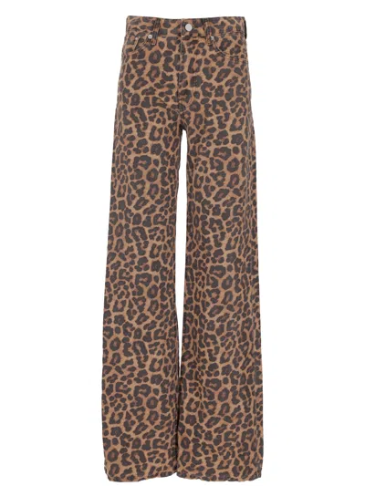 Anine Bing Hugh Jean Black And Brown Leopard