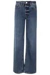 Anine Bing Benson High Rise Straight Jeans In Washed Blue
