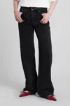 Anine Bing Hugh Jeans In Black Cotton In Black