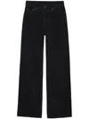 Anine Bing Logo-patch Wide-leg Jeans In Black