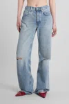 Anine Bing Hugh Jeans In Blue Cotton In Blue