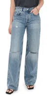 Anine Bing Hugh Jeans In Blue Cotton