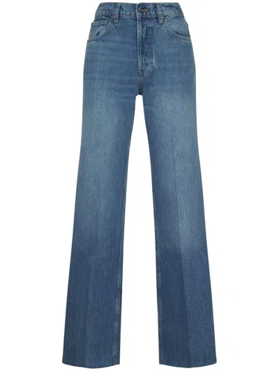 Anine Bing Hugh Logo Patch Jeans In Blue