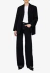 Anine Bing Hugh Logo Patch Wide-leg Jeans In Black