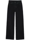 Anine Bing Logo-patch Wide-leg Jeans In Vintage Black