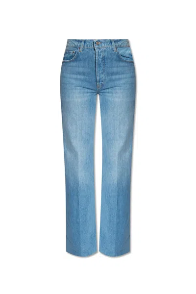 Anine Bing Hugh Wide Leg Jeans In Blue