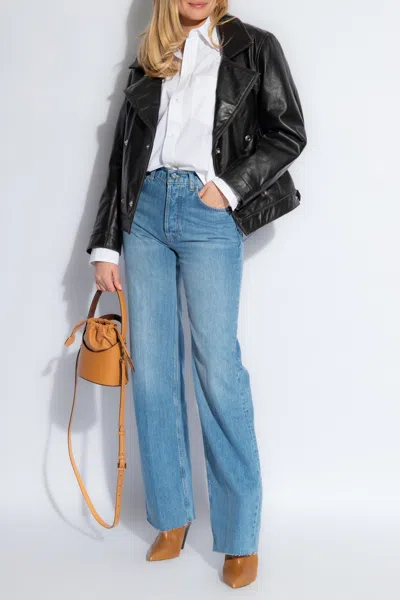 Anine Bing ‘hugh' Wide Leg Jeans In Blue