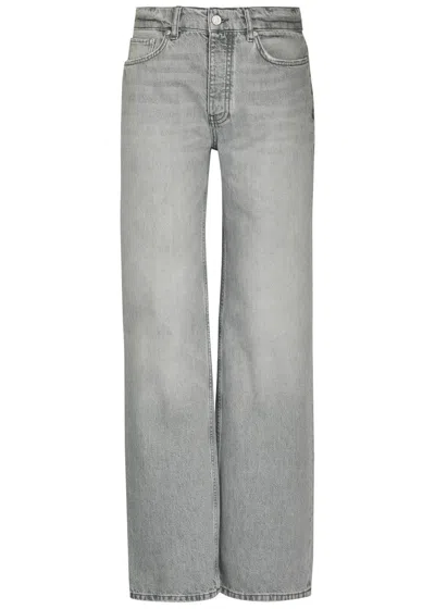 Anine Bing Hugh Wide-leg Jeans In Gray