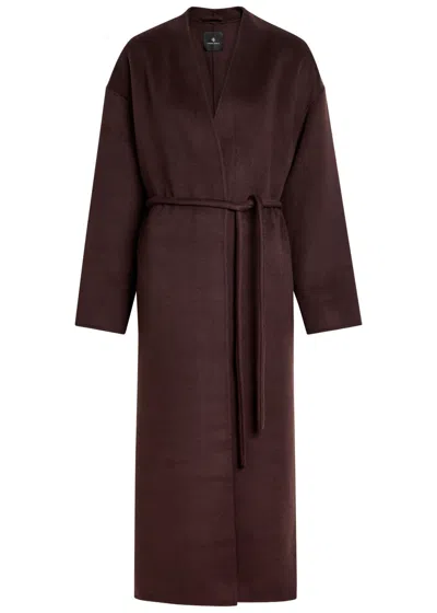 Anine Bing Hunter Belted Wool And Cashmere-blend Coat In Brown