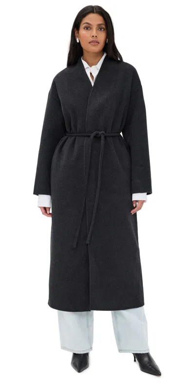 Anine Bing Hunter Coat Dark Grey In Black