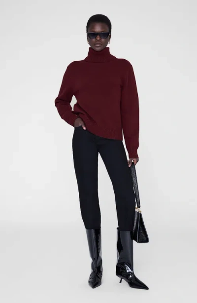 Anine Bing Idra Sweater In Burgundy