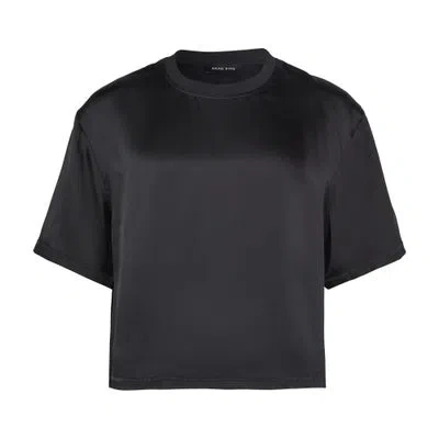 Anine Bing Imogen Short Sleeves Top In Black