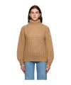 Anine Bing Iris Cable-knit Merino Wool-blend Sweater In Nude