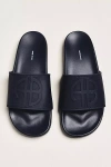 Anine Bing Isla Slides In Black Monogram In Black
