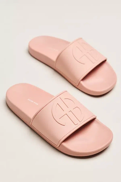 Anine Bing Isla Logo-embossed Slides In Pink