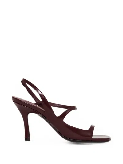 Anine Bing Iva Smooth Sandal In Burgundy
