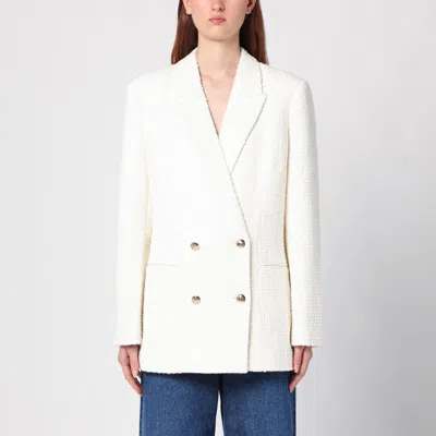 ANINE BING IVORY DOUBLE-BREASTED JACKET IN WOOL BLEND