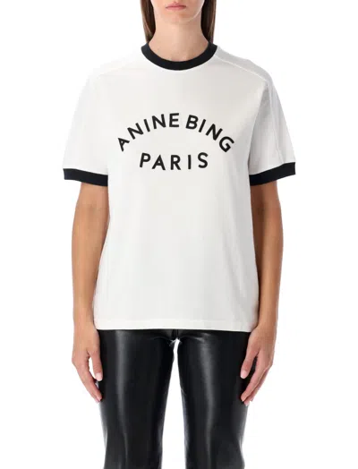 ANINE BING IVORY LOGO T-SHIRT