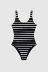 Anine Bing Jace One Piece Black And White Stripe