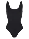 Anine Bing Jace Honeycomb Textured One-piece Swimsuit In Black