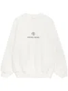 Anine Bing Relaxed-fit Monogram Sweatshirt With Crew Neckline In Neutrals