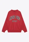 Anine Bing Crew-neck Sweatshirt With Logo Print In Red