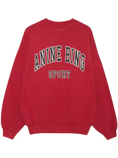 Anine Bing Jaci Organic-cotton Sweatshirt In Red